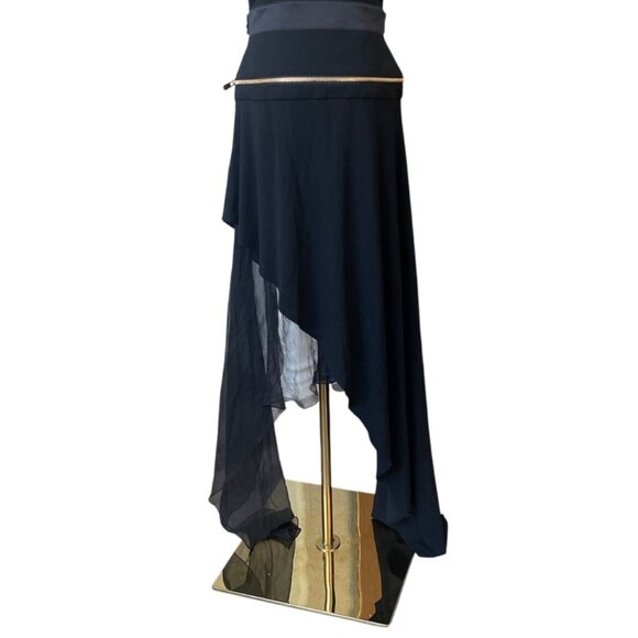 Alexandre Vauthier Black Dress 40 Asymmetric Gold Buckle Avant Garde Statement - Picture 6 of 10